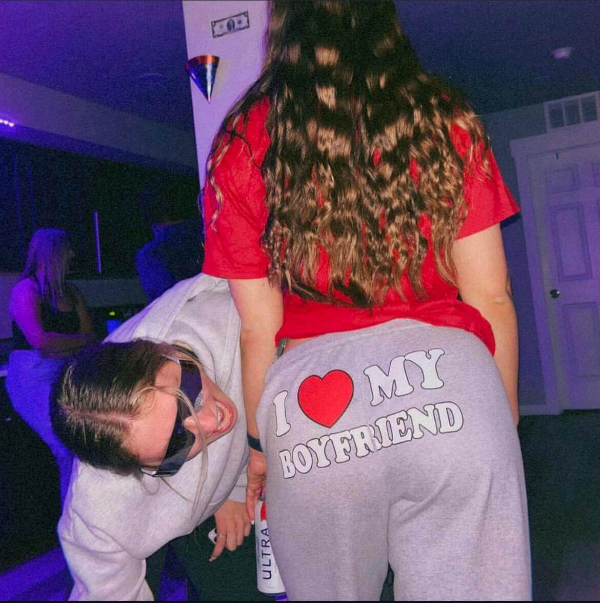 I Love My Boyfriend Sweatpants | Premium Cotton Gift for Her