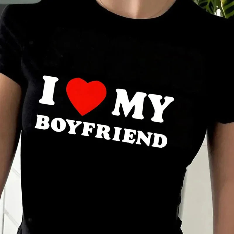 I Love My Boyfriend Baby Tee